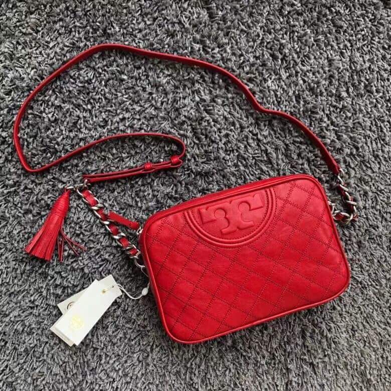 tory burch leather camera bag