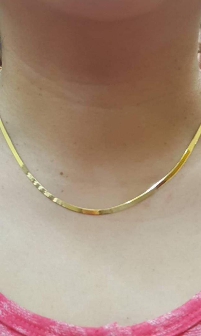 18k Saudi gold Omega Flat chain, Women 