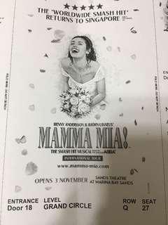 Mamma Mia Musical Concert (3rd Nov, 8pm) Price reduced from $248 to $168
