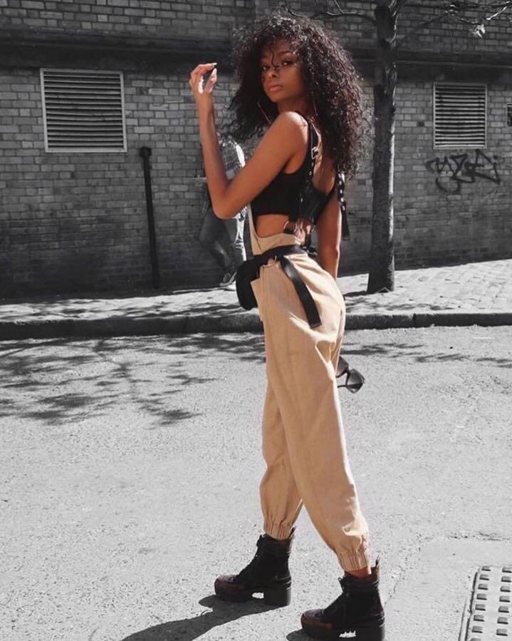 I am gia cobain overalls clearance tan