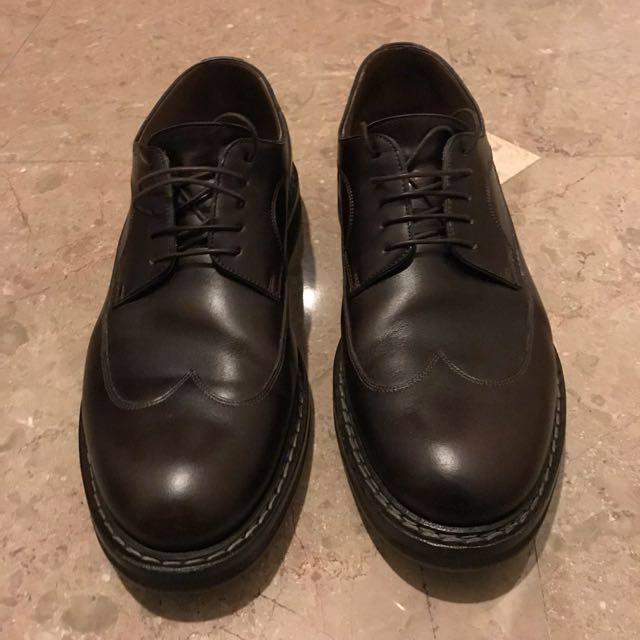 New $995 Brunello Cucinelli Men Leather Shoes Burgundy 11 US 44 Eu 