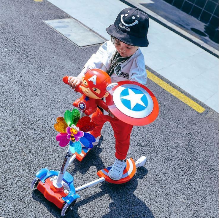 Captain America Scooter Children Scooter Frog Scissors 4 Flash Swing Bike  2-3-6-8 Years Old, Babies & Kids, Baby Nursery & Kids Furniture, Other Kids  Furniture on Carousell