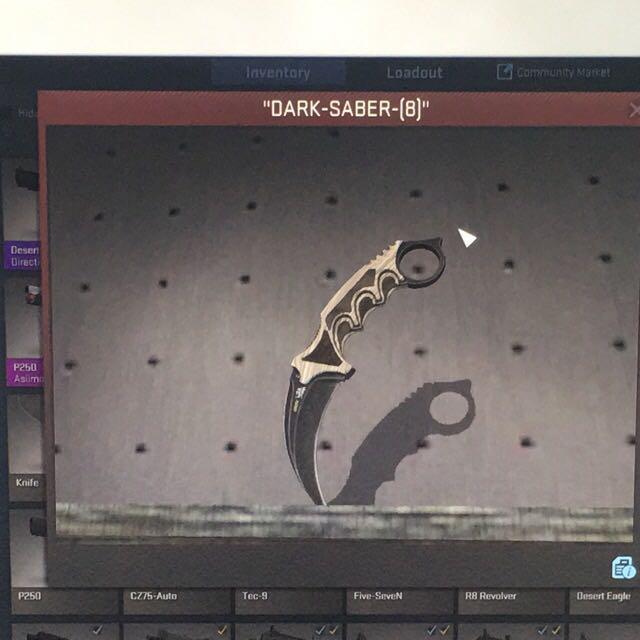 Csgo Knife Karambit Black Laminate Minimal Wear Toys Games Video Gaming Gaming Accessories On Carousell