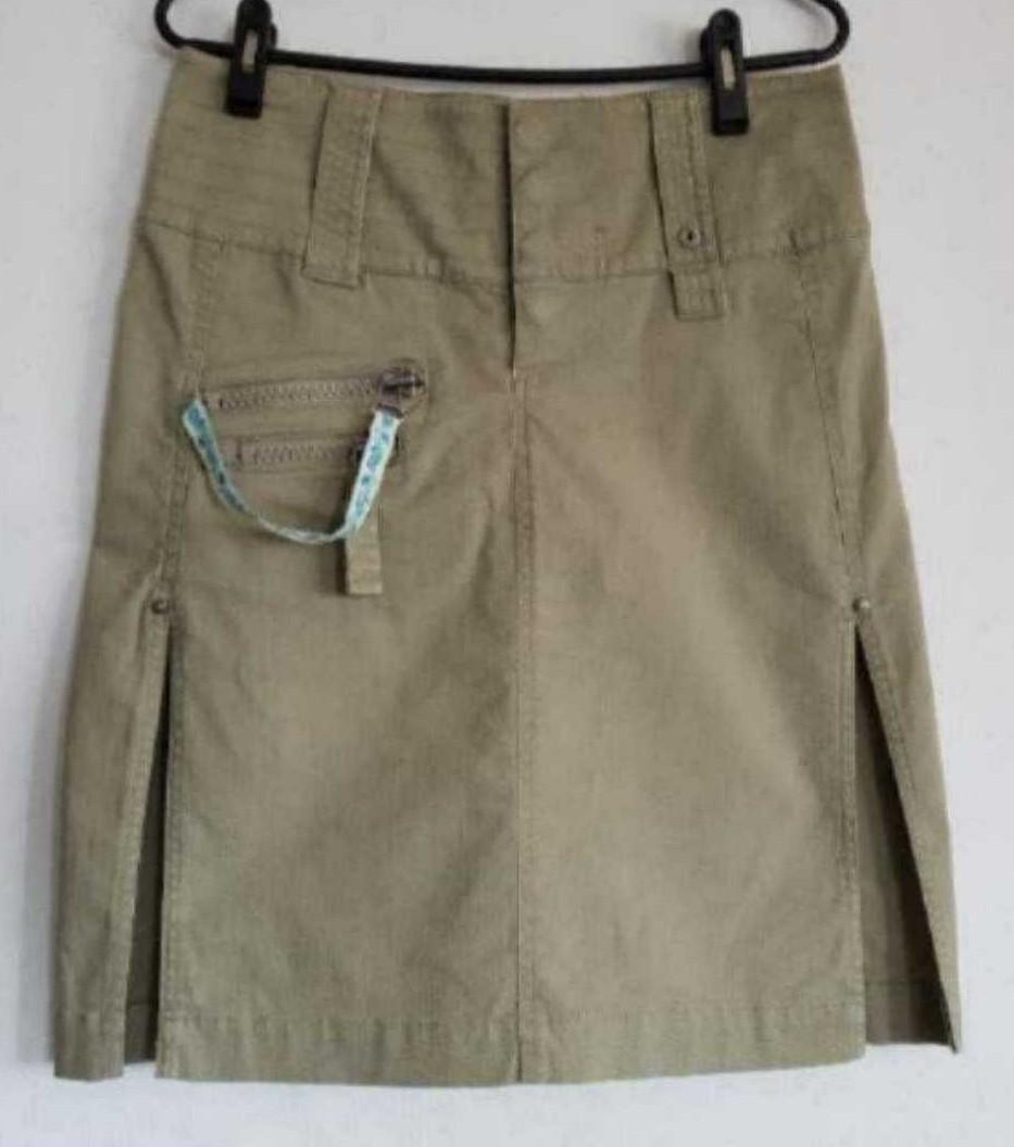 olive green denim skirt