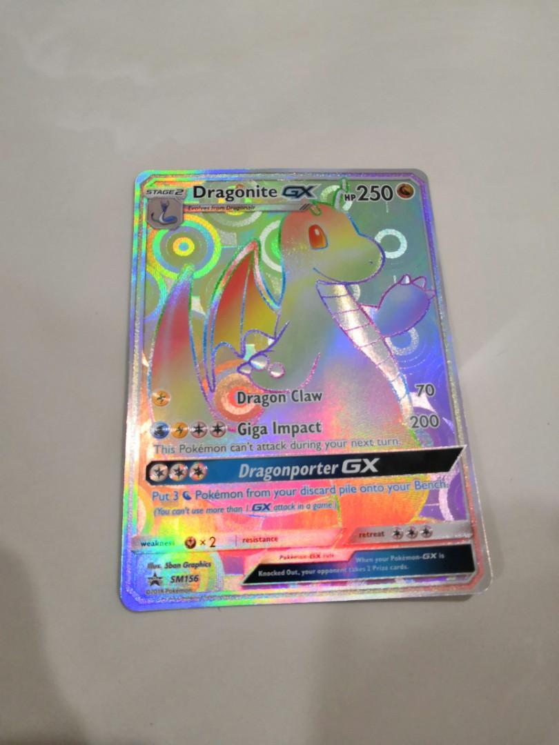 OVERSIZED Pokemon Card DRAGONITE GX SM156 JUMBO Full Art Promo TOPLOADER