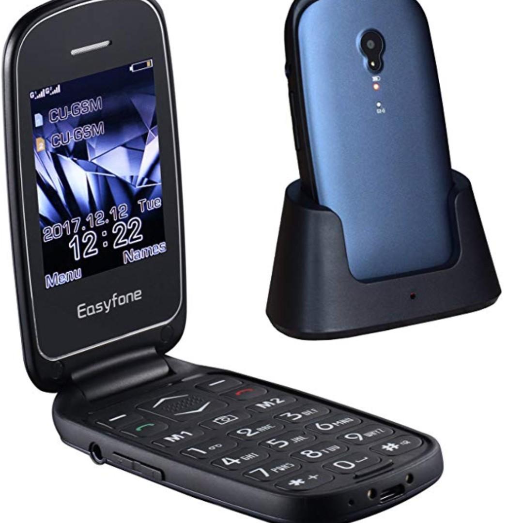 Easyfone Prime Care Senior Flip Unlocked Cell Phone T Mobile Sos