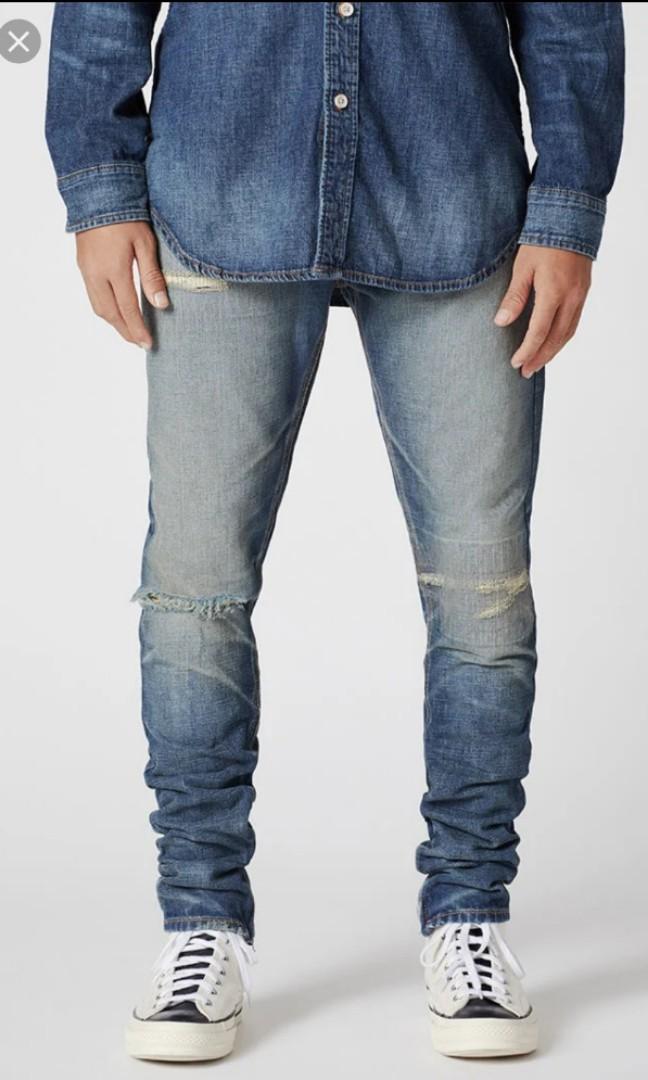 Fog fear of god essentials skinny jeans w30, 男裝, 褲＆半截裙, 沙灘褲-
