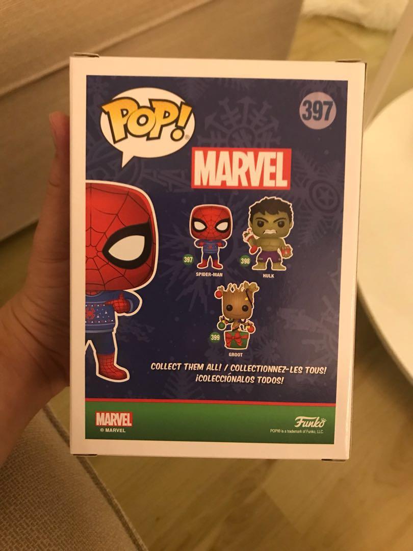 Funko Pop Marvel Spider Man Ugly Sweater 397 Hobbies Toys Toys Games on Carousell