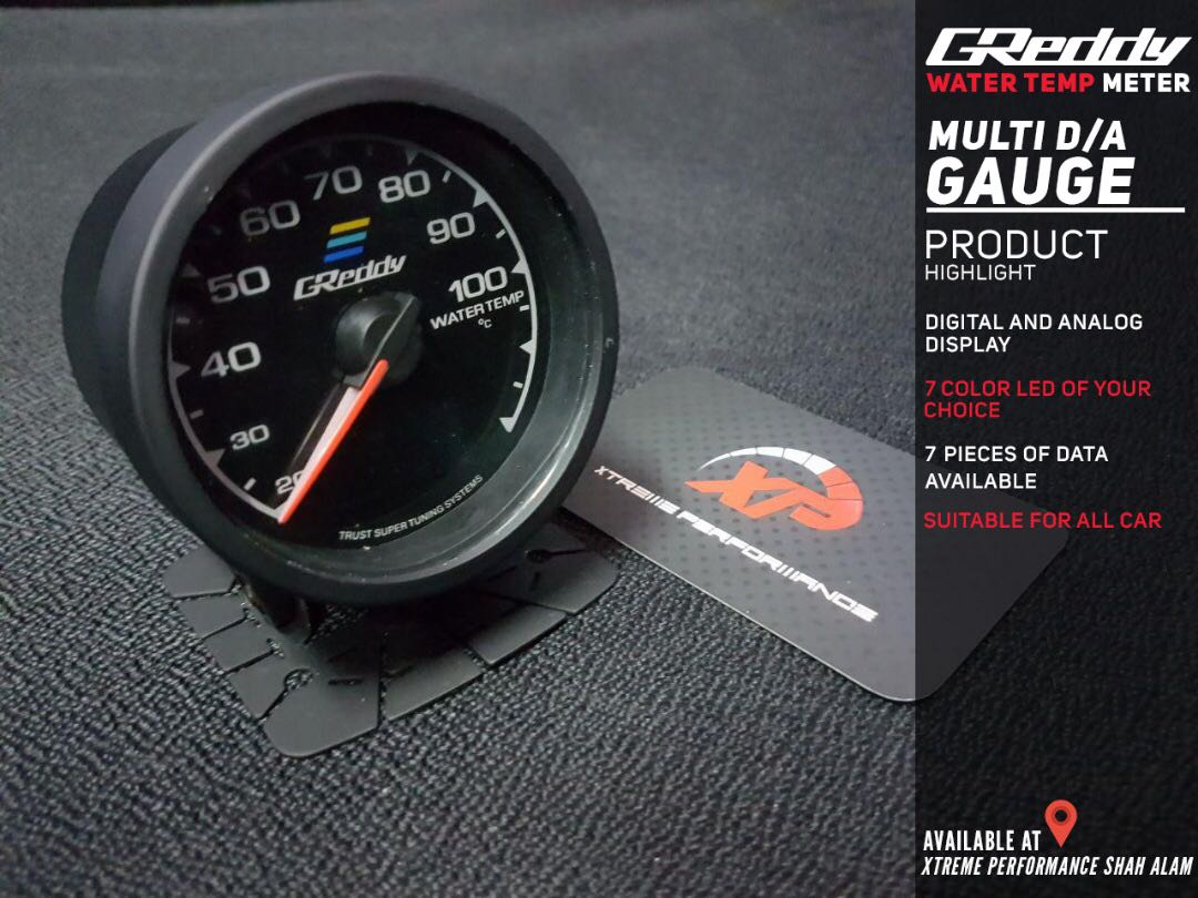 Greddy Water Temperature Multi DA Gauge Thailand 7 Color Analog Digital