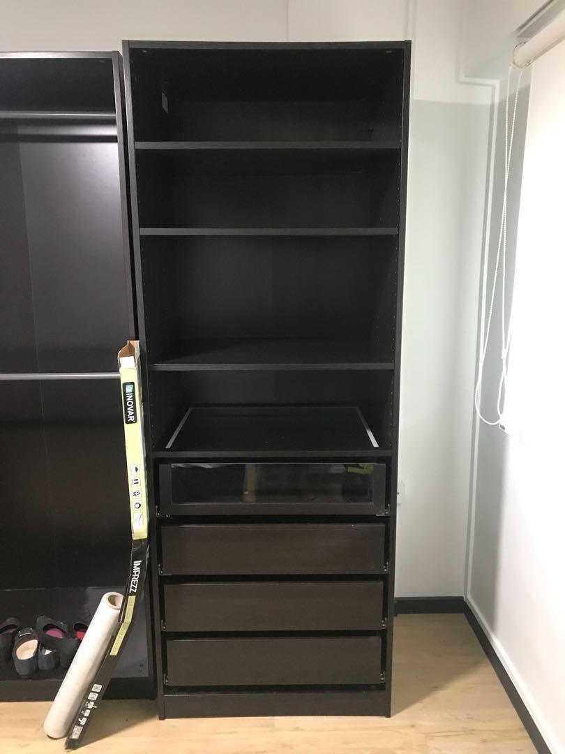 Ikea Pax Wardrobe W Drawers Shelves Furniture Shelves