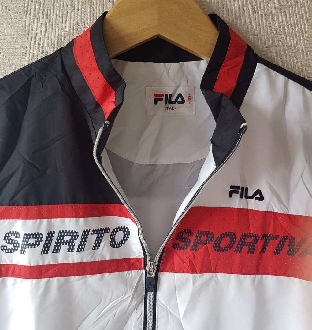 Jaket fila original nett Fesyen Pria Pakaian Baju Luaran di