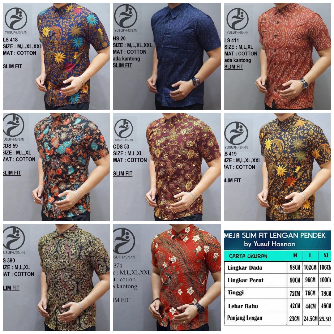 Kemeja Batik Cotton slim fit, Menu0027s Fashion, Clothes on Carousell