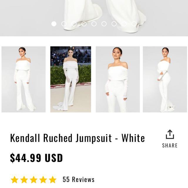 Kendall Inspired Off White Ruched Jumpsuit Fashion Nova
