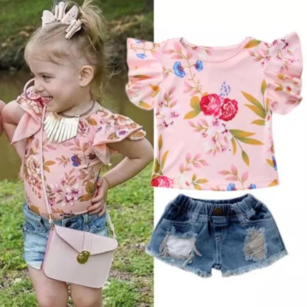 Mia Set Baju Setelan Anak Bayi Perempuan Lucu Cantik Import