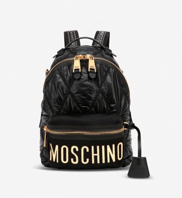 moschino quilted nylon backpack