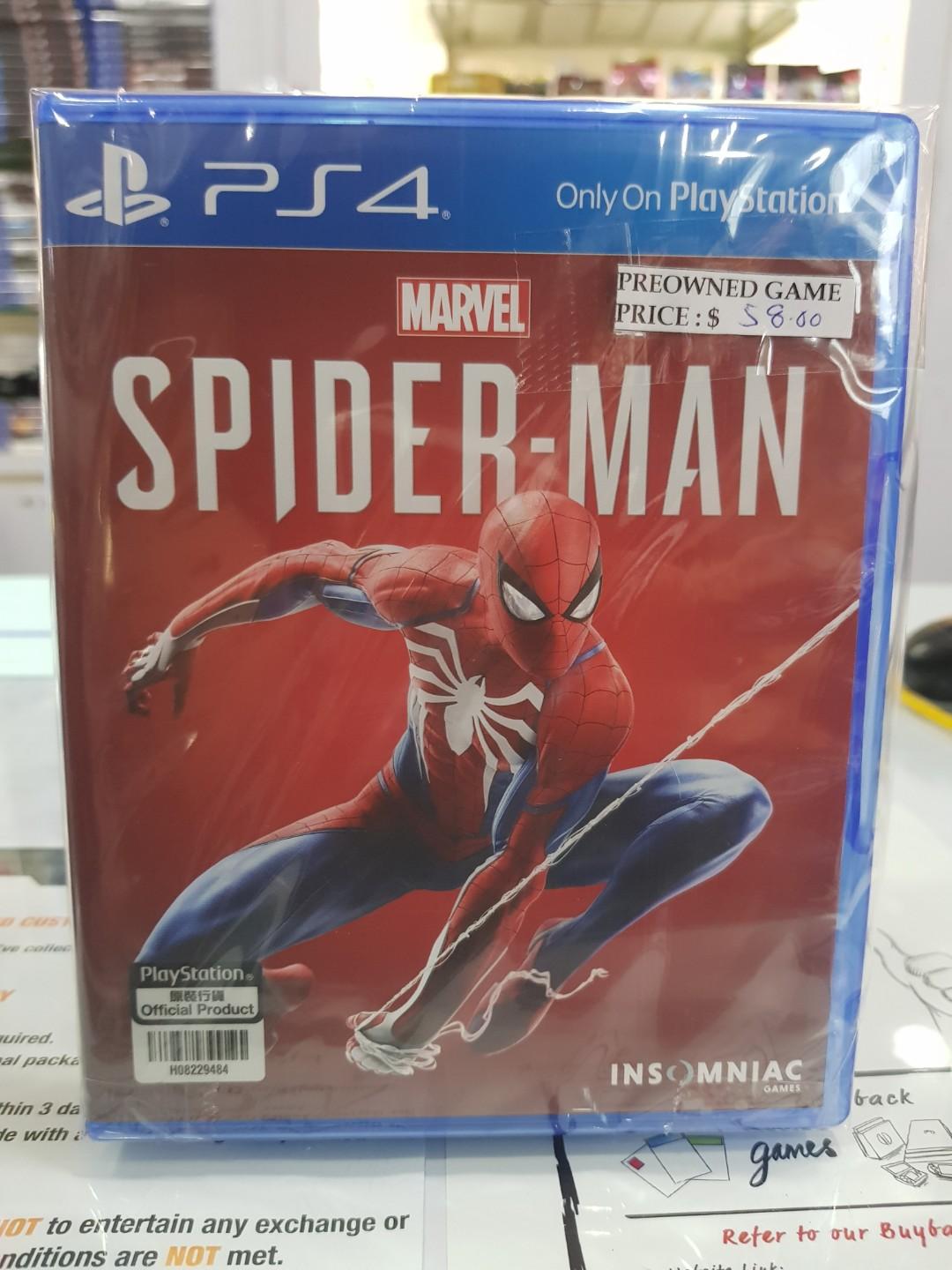 pre owned spider man ps4