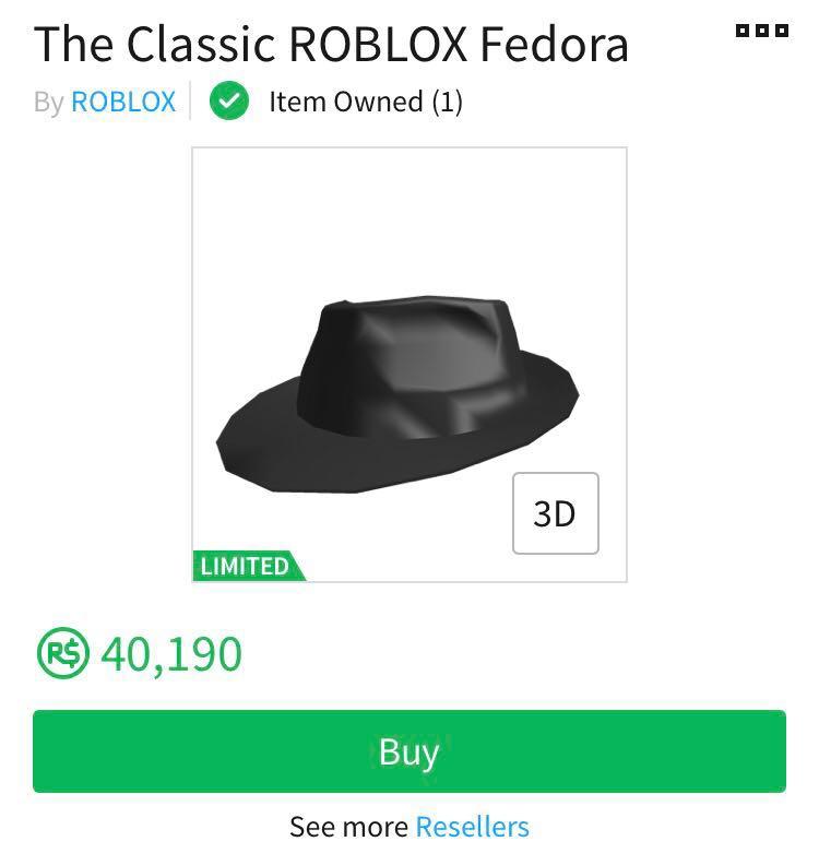 Roblox Limited Item Classic Fedora Toys Games Video Gaming In Game Products On Carousell - classic fedora roblox