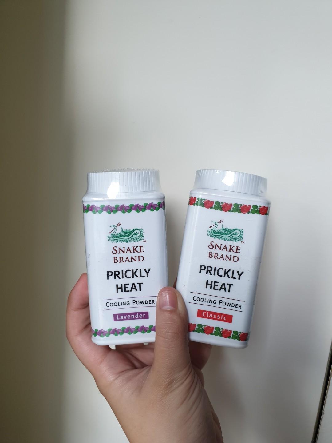 Snake Powder Prickly heat cooling powder (Category: Health Food, Drinks & Tonics) located in Makati City. Submitted by treenasamonte (Listing ID 196164228, Image 1). Description: 100 pesos each. Brand new :).