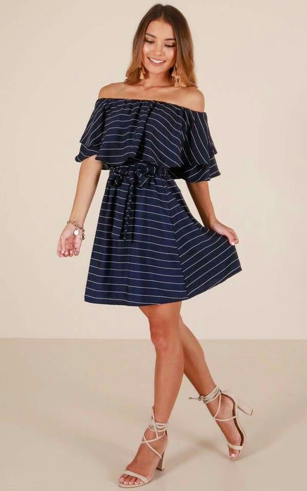 dress with belt on shoulder