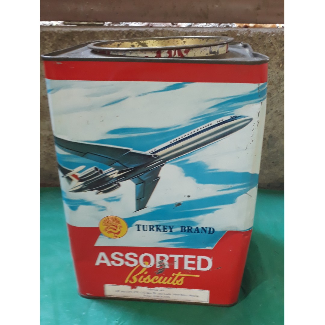 TURKEY BRAND - ASSORTED BISCUITS - SINGAPORE , Vintage Advertising Tin ...