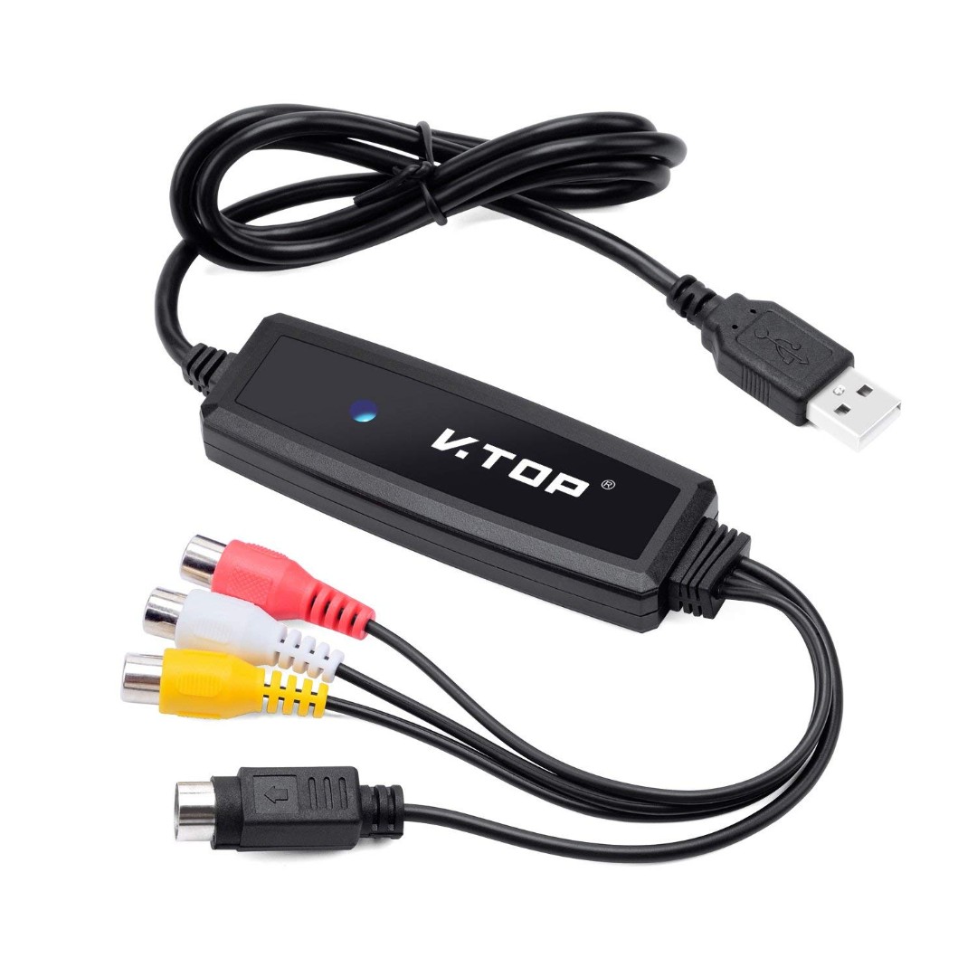 V.TOP RCA Composite/SVideo to USB Audio Video Capture Card Device for