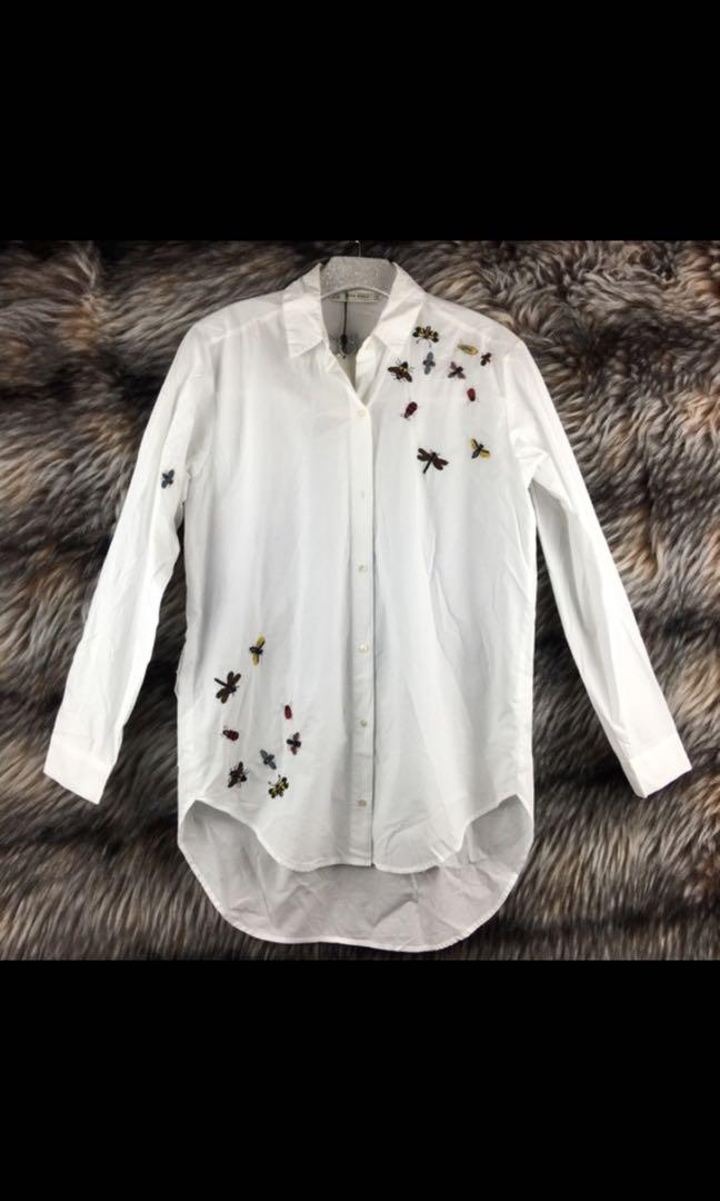 zara white cotton shirt