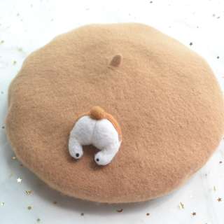 【訂製品】柯基屁屁 畫家貝雷帽 手作 成人兒童碼64228596313857110