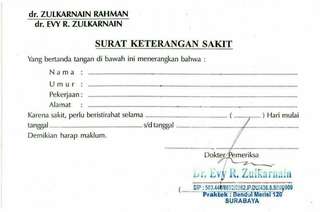 Surat Keterangan Sakit Dari Dokter Surabaya Anti Feixista