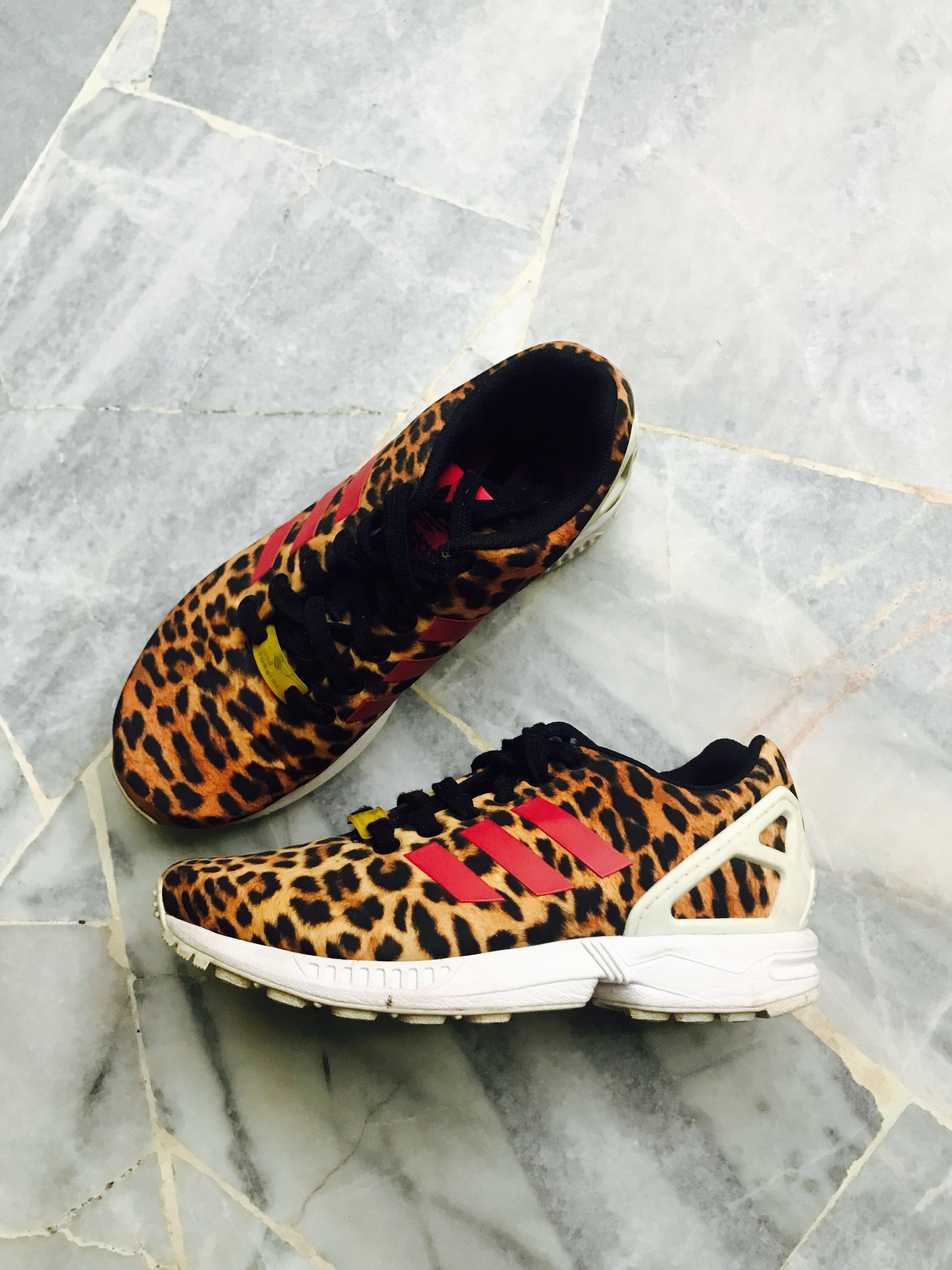 Adidas womens online zx flux leopard-black/bibber/white