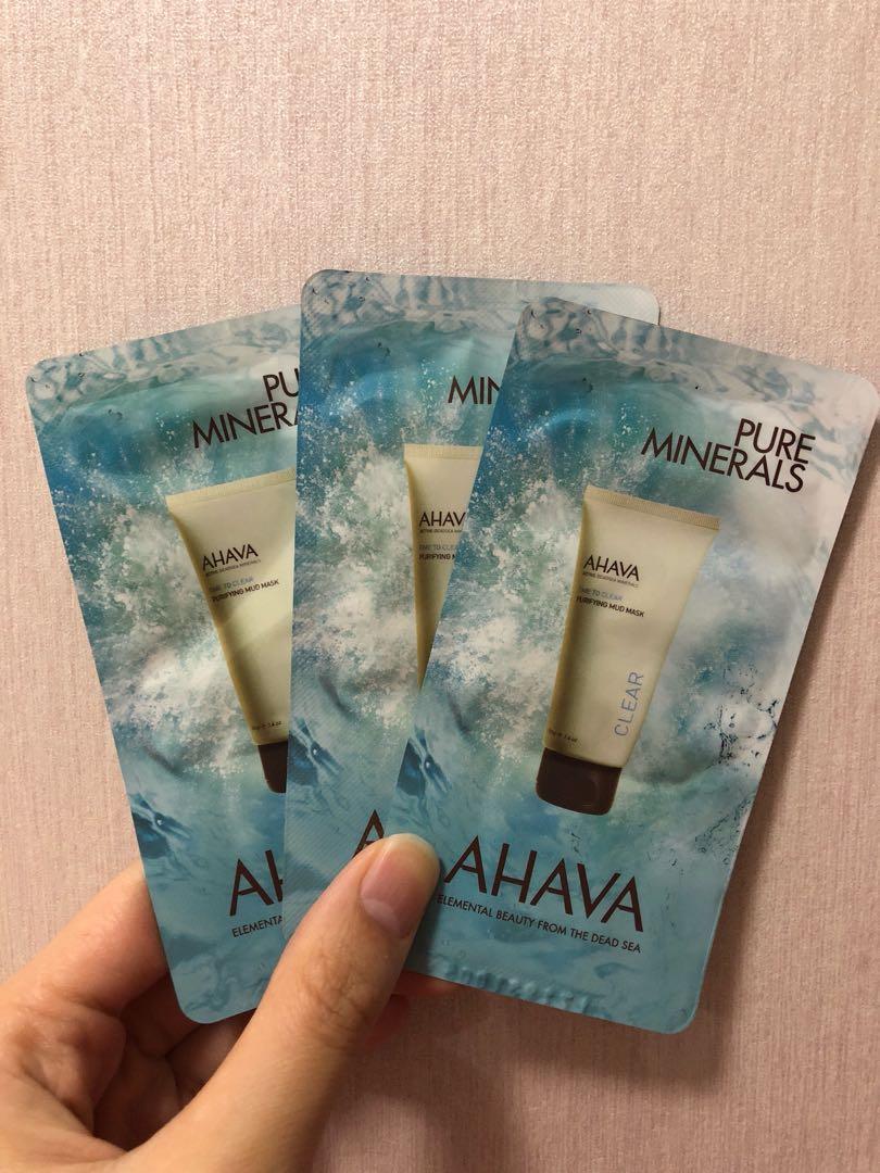 AHAVA Sample （分類：面部 - 面部護理）位於 Hong Kong。 由 cat_daily 提交（商品編號 196388916，圖片 1）。簡介： Ahava pure minerals Purifying mud mask 6g 一包 Total 18g $28 包郵。