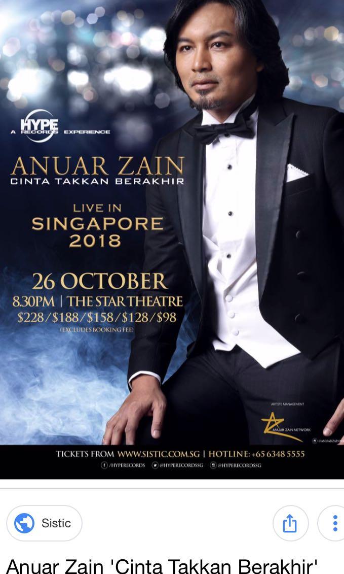 Anuar Zain 2 Tickets Entertainment Events Concerts On Carousell