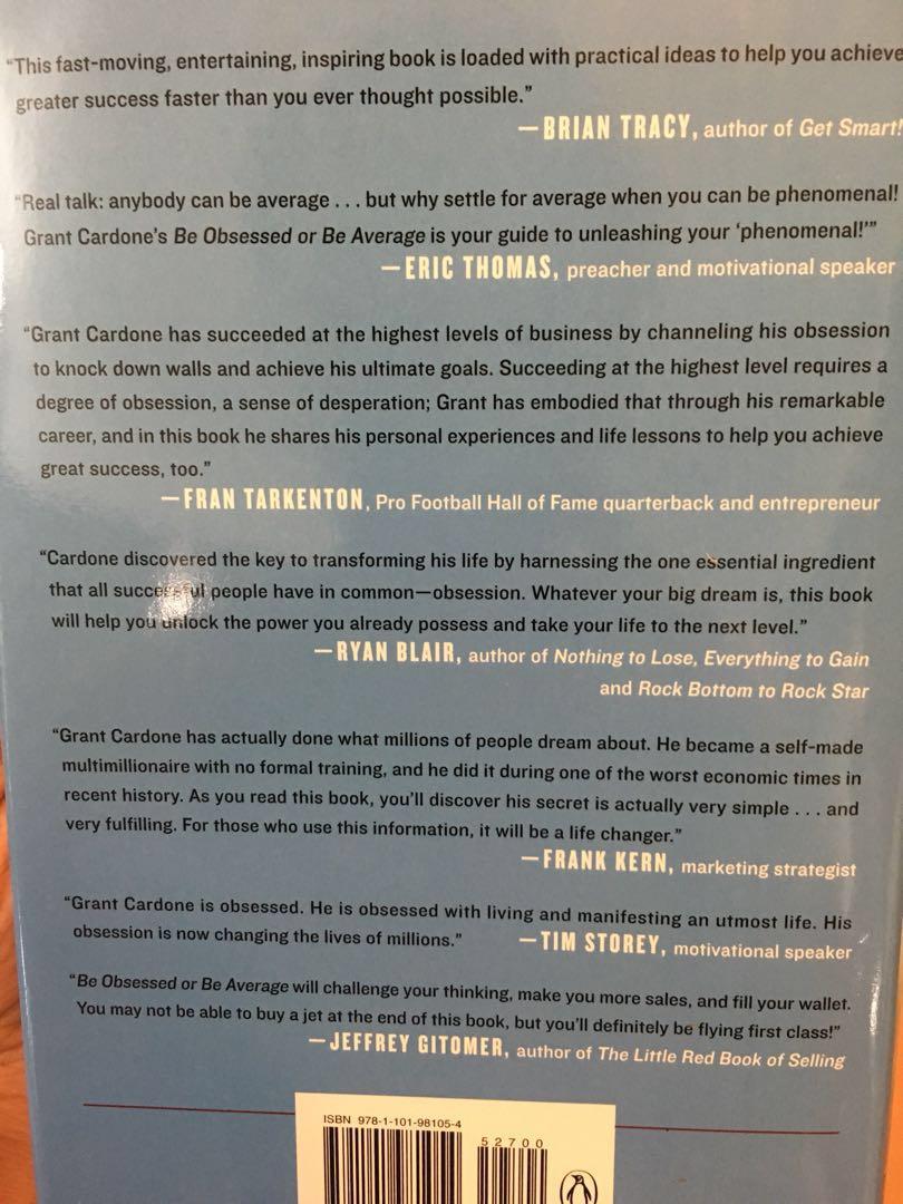 Be Obsessed Or Be Average By Grant Cardone Books Stationery
