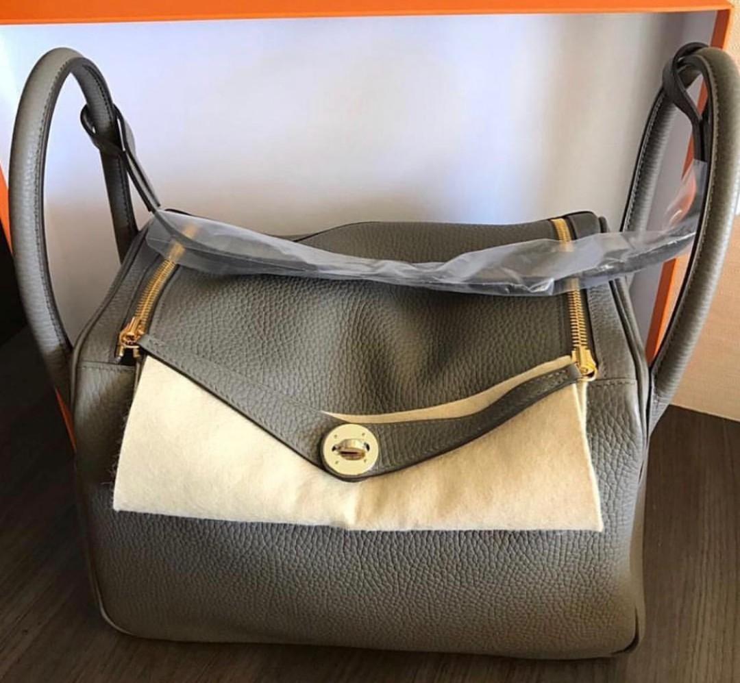 Hermes Brand New Mini Lindy Gris Etain in Clemence , GHW Stamp Y, Luxury,  Bags & Wallets on Carousell