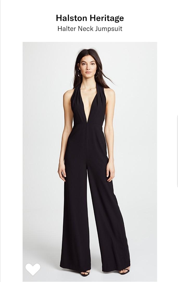 Halston heritage black jumpsuit hotsell