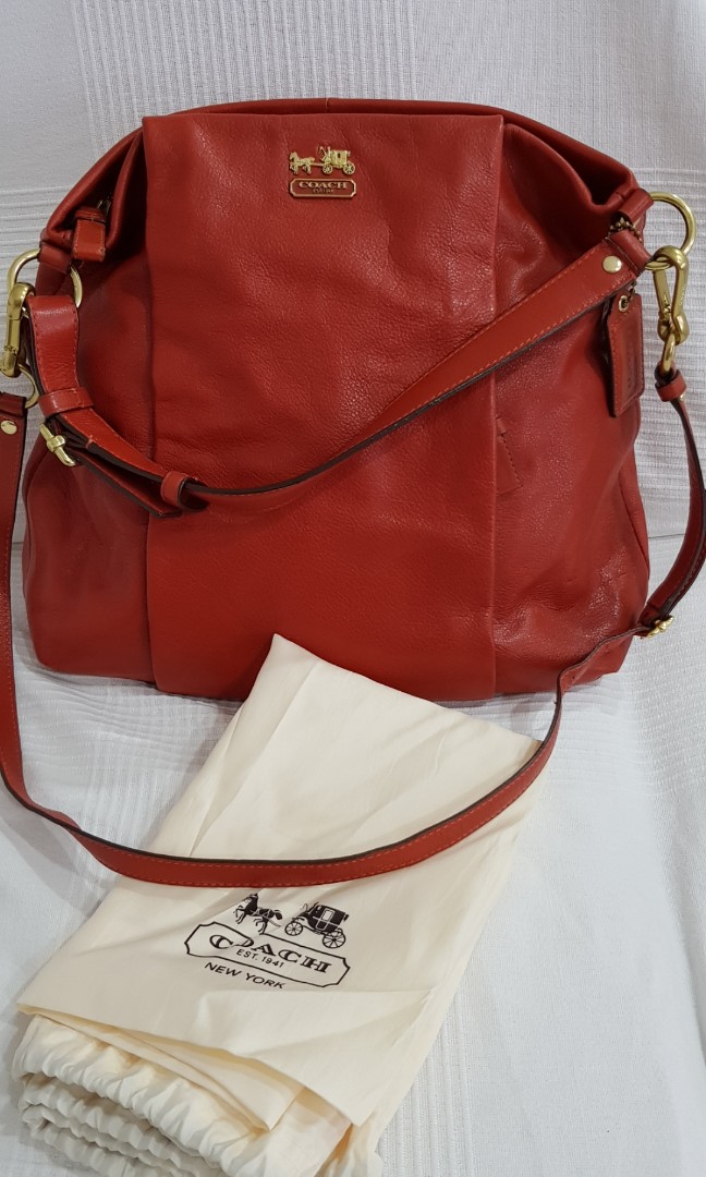 Authentic Coach Madison Isabelle 21224 Persimmon Soft Leather Slim