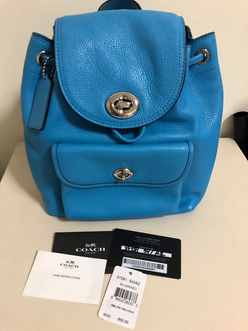 Coach mini backpack blue clearance