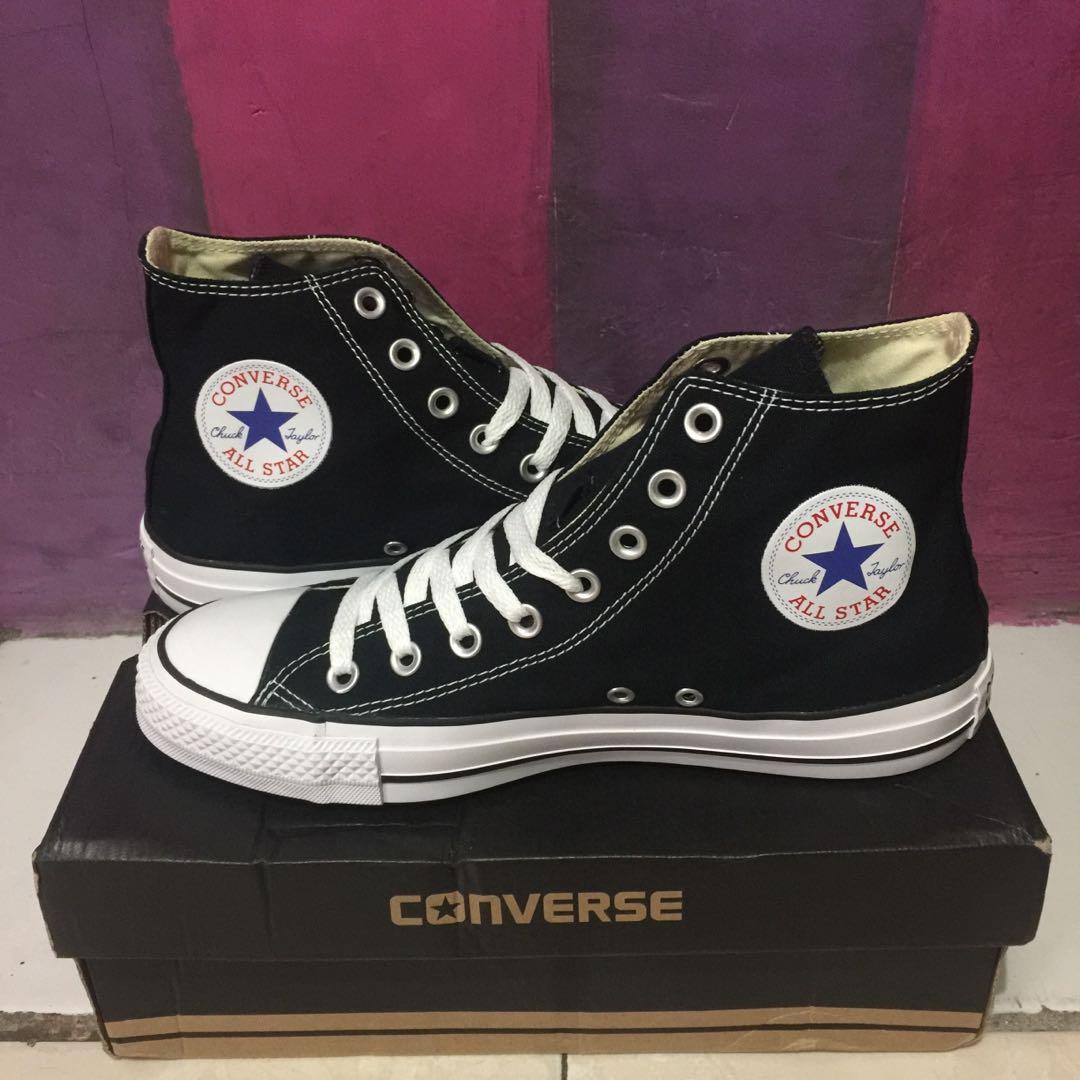 converse high black white original