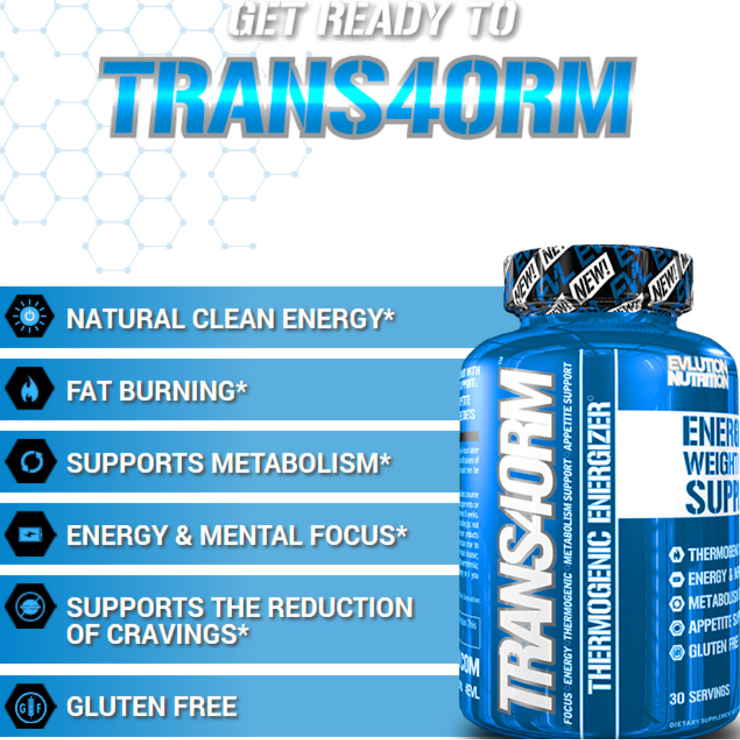 Evlution Nutrition Trans4orm Thermogenic For Fat Loss Energized Weight Loss Support 120 Capsules Health Beauty Men S Grooming On Carousell