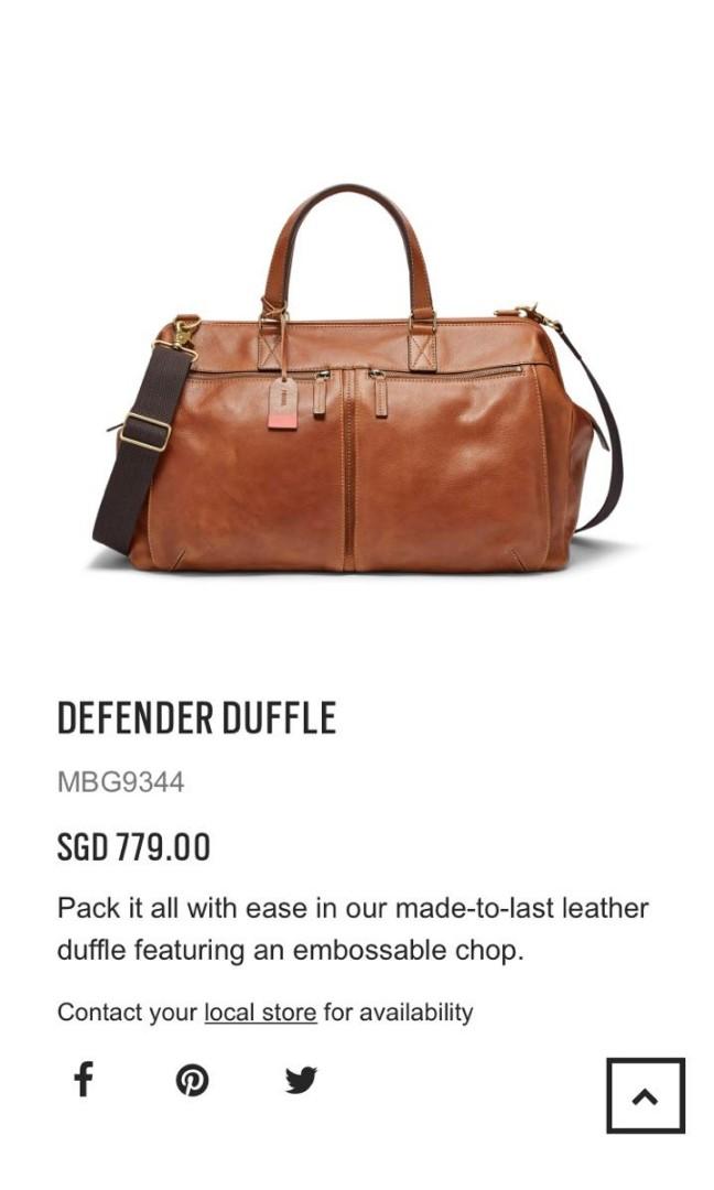 fossil defender duffle