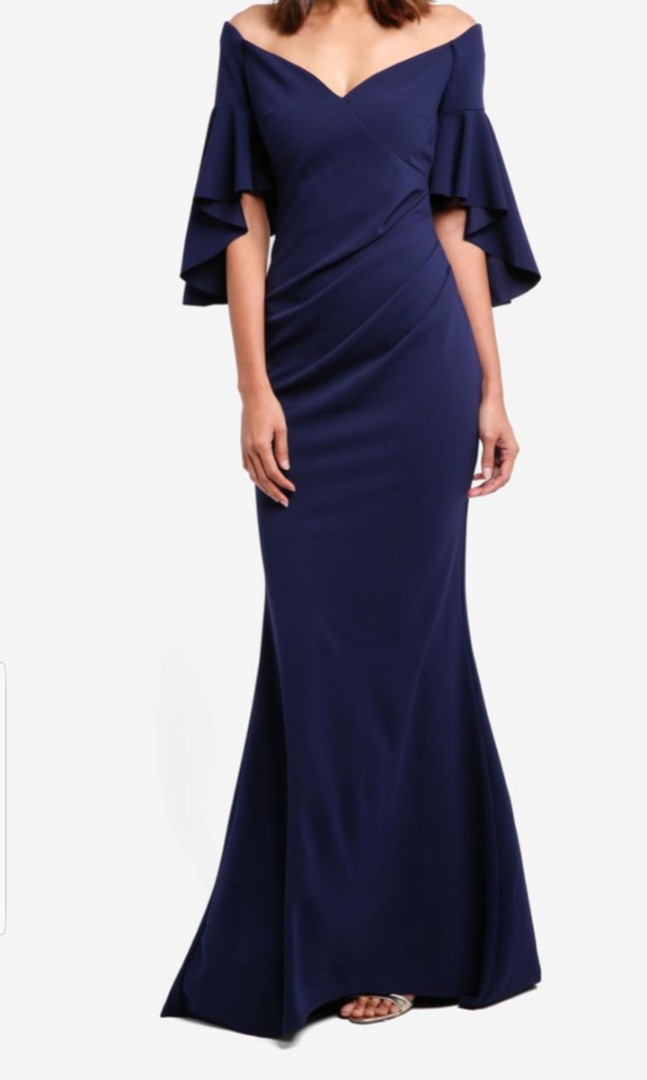 navy long gown