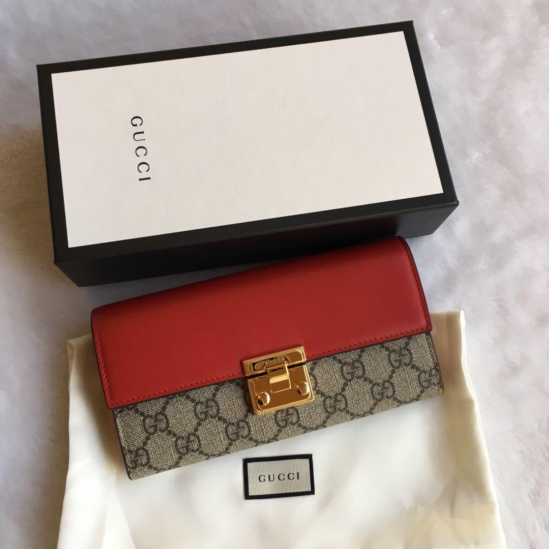 Gucci padlock hotsell continental wallet