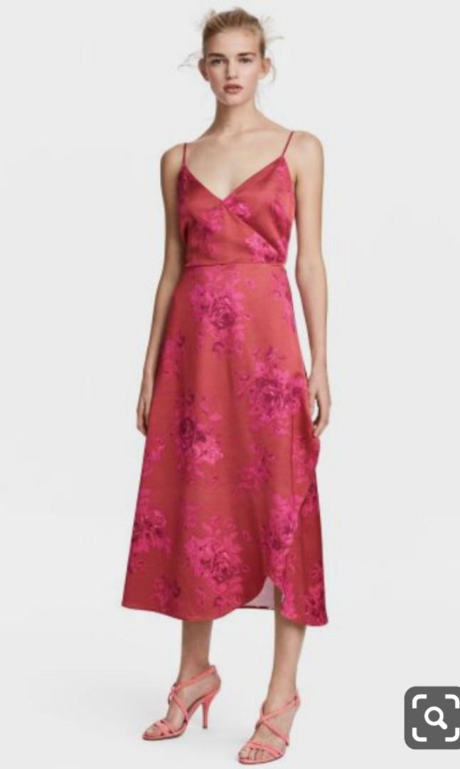 H&m red wrap dress clearance