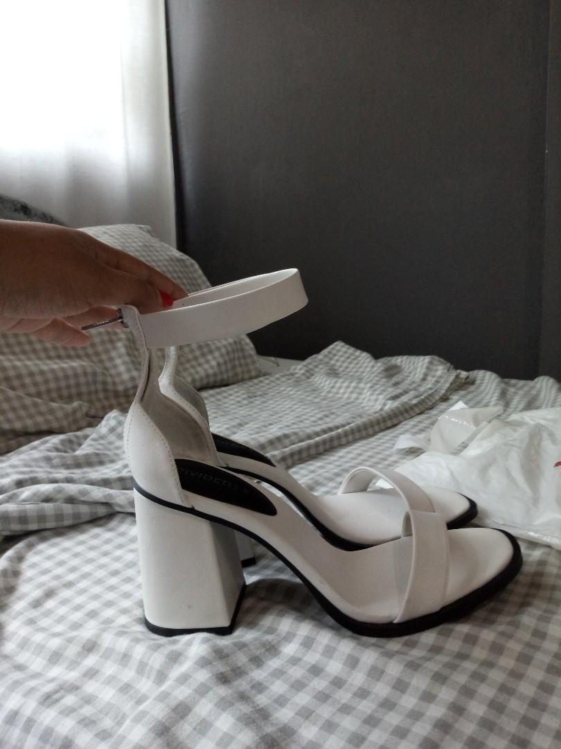 cheap white block heels