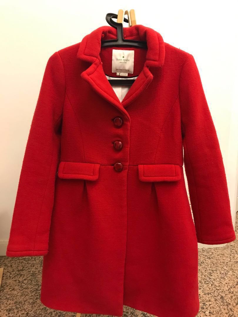 Kate Spade Winter Wool Coat With Leopard Faux Fur Women S Fashion