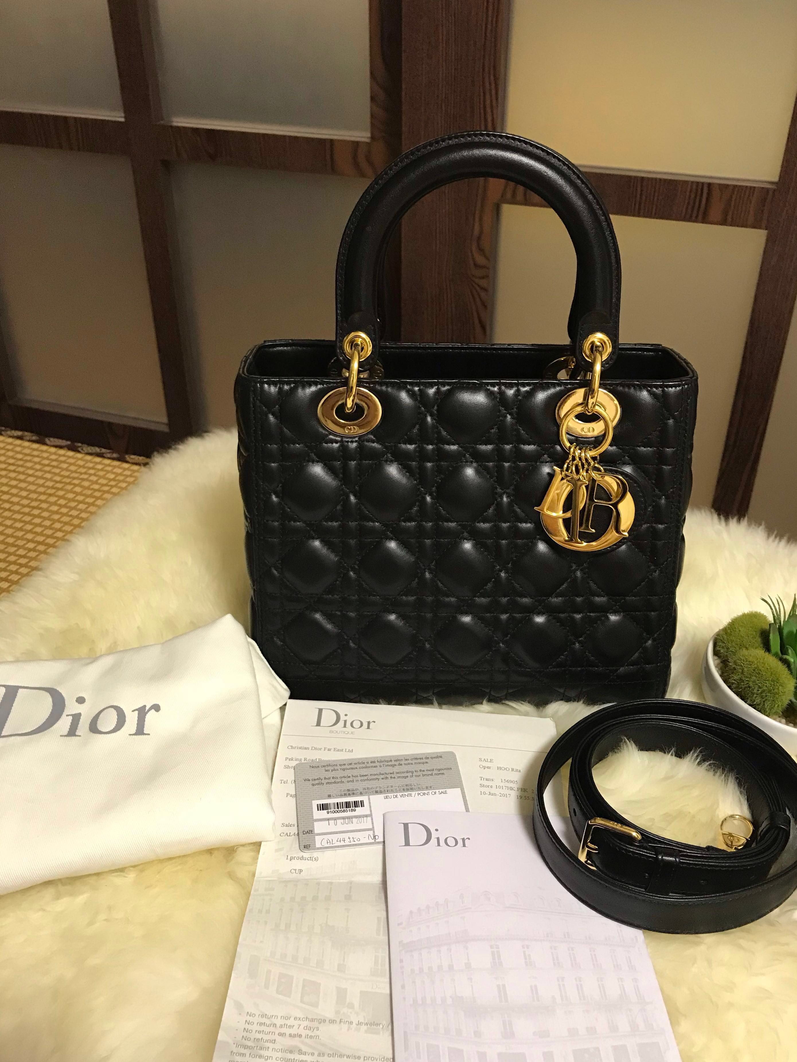 lady dior medium black
