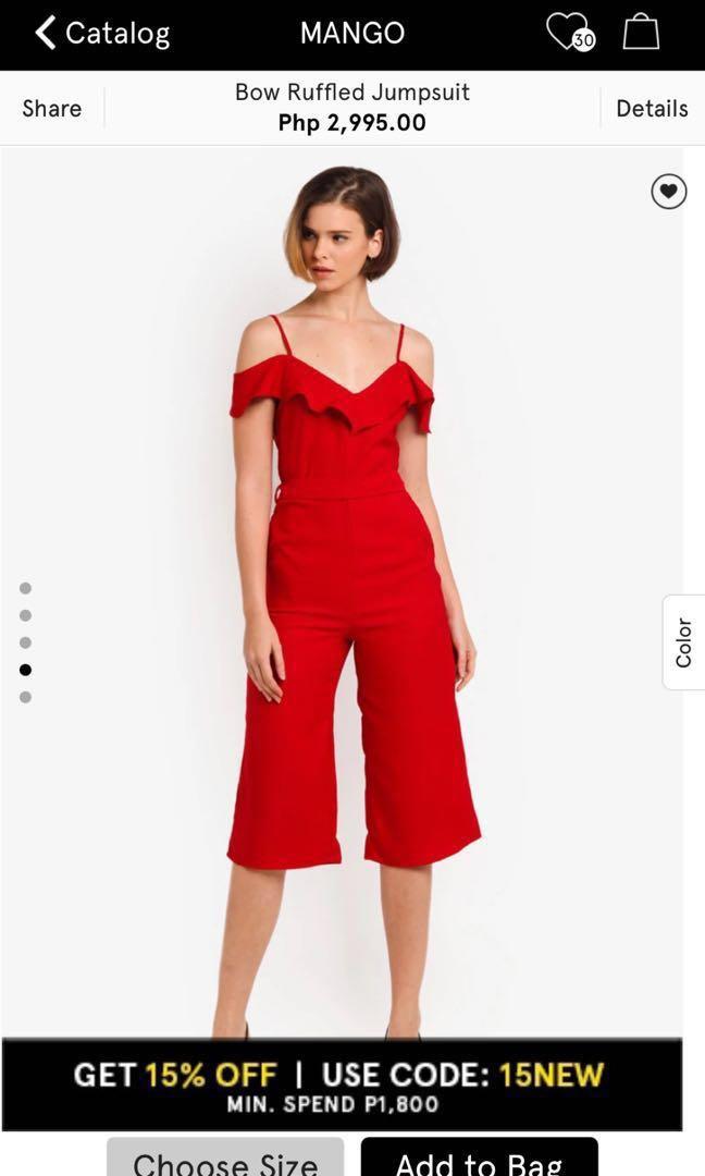 mango red jumpsuit