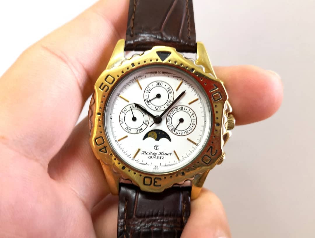 Mathey Tissot Moon Phase Quartz Vintage Watch, Men's Fashion, Watches &  Accessories, Watches on Carousell