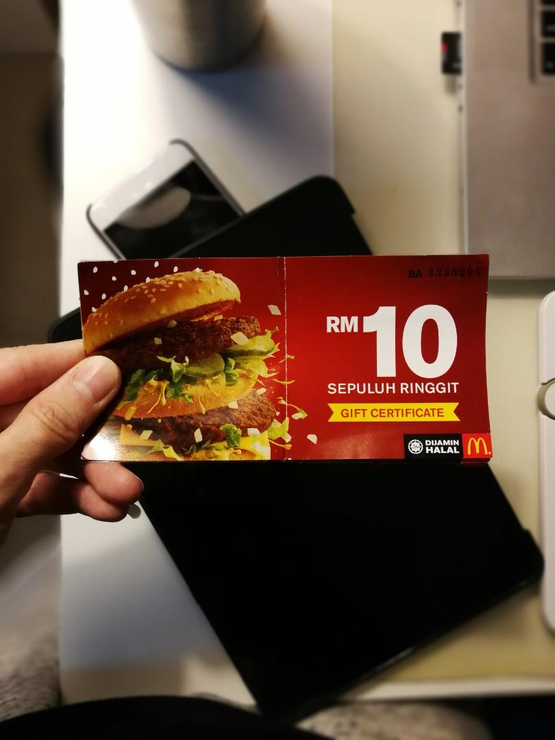 McDonald's Voucher Rm140, Tickets & Vouchers, Vouchers on Carousell