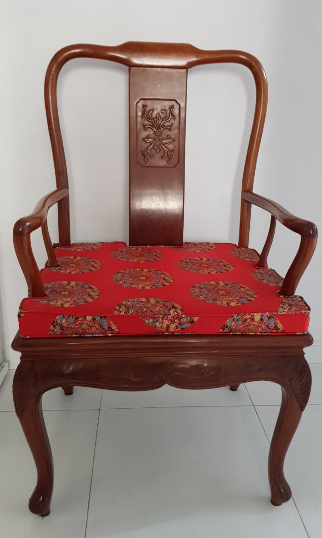 Rosewood Chair with cushion, Furniture & Home Living, Furniture, Chairs