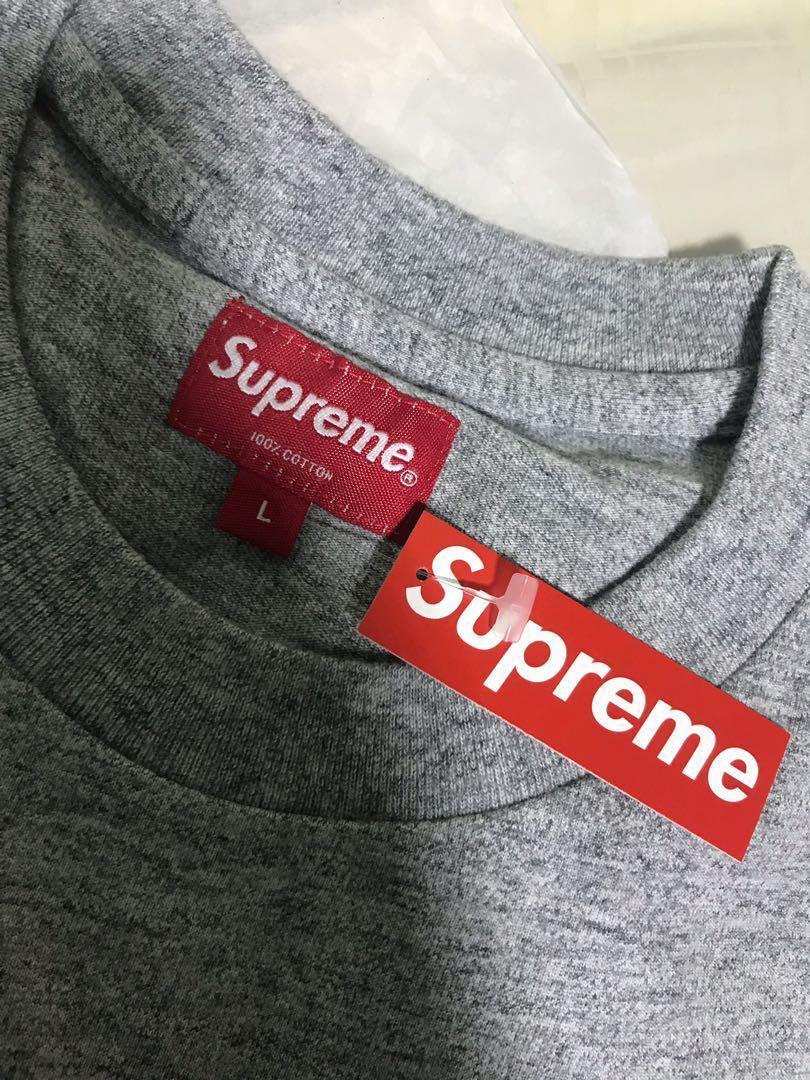 Supreme FW18 Week 8 Arc Logo Tee GREY Men s Fashion Tops Sets